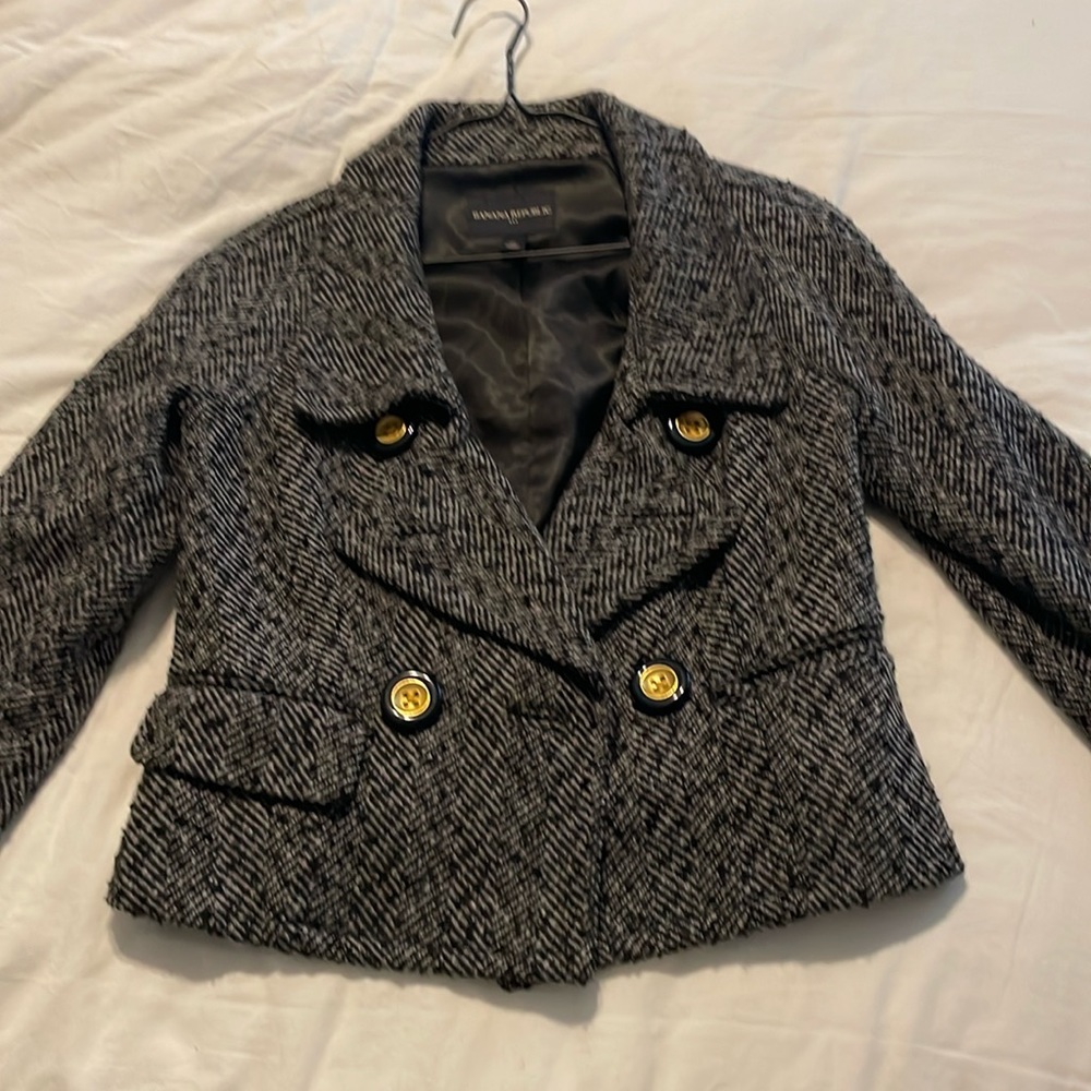 Xs banana republic jacket suit coat tweed black